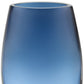 8" Midnight Blue And Clear Oval Lead Free Crystal Table Vase