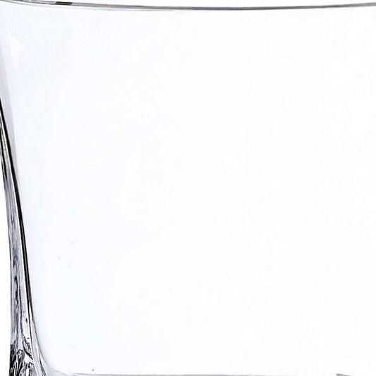 7" Clear Oval Crystal Glass Table Vase