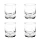 Set of Four Clear Mouth Blown Crystal Old Fashion Glasses