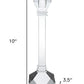 Set of Two Clear Crystal Tabletop Taper Candlesticks
