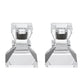 Set of Two Clear Crystal Tabletop Taper Candlesticks