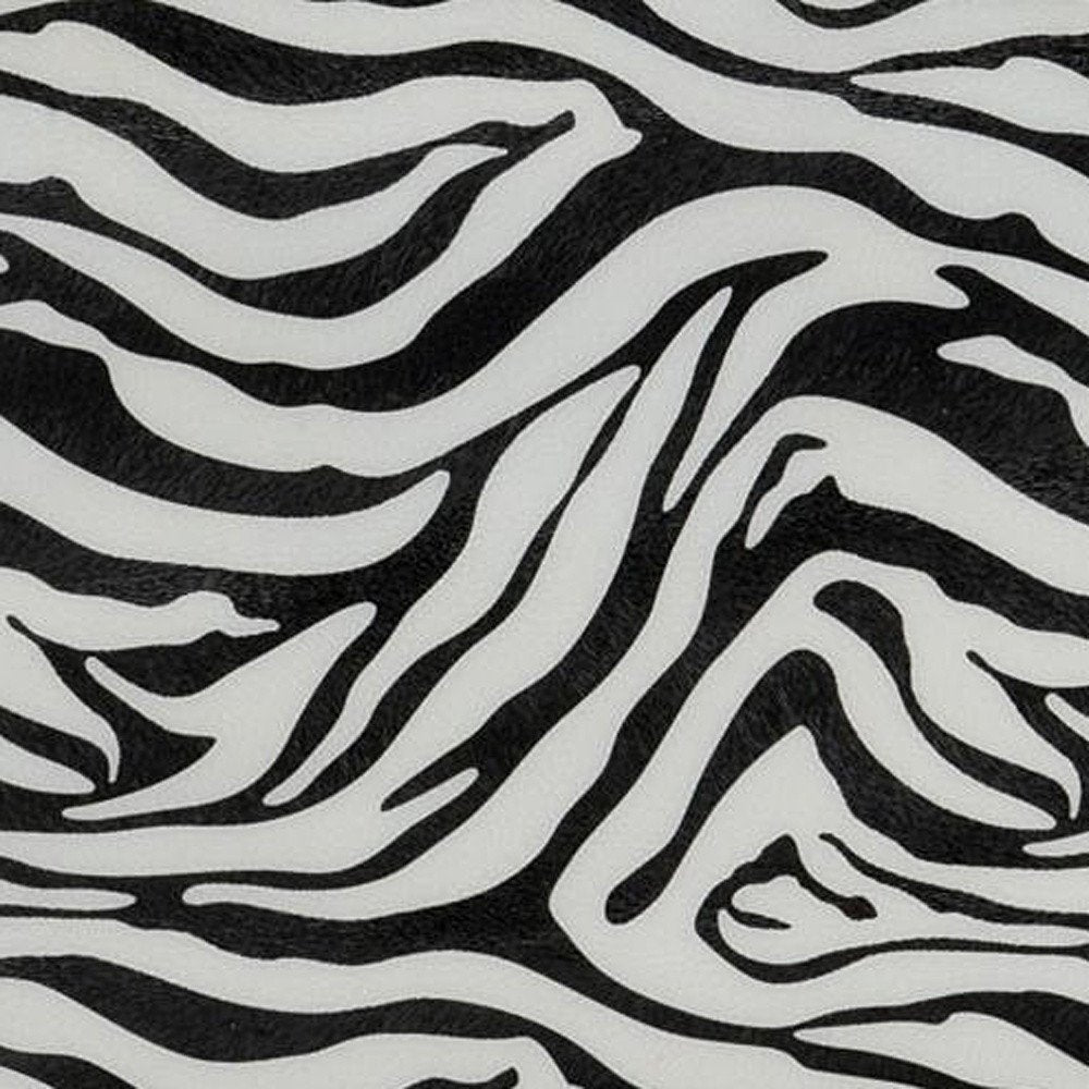 12" Black And White Zebra Iron And Resin Square Hanging Wall Tile