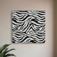 20" Black And White Zebra Iron And Resin Square Hanging Wall Tile