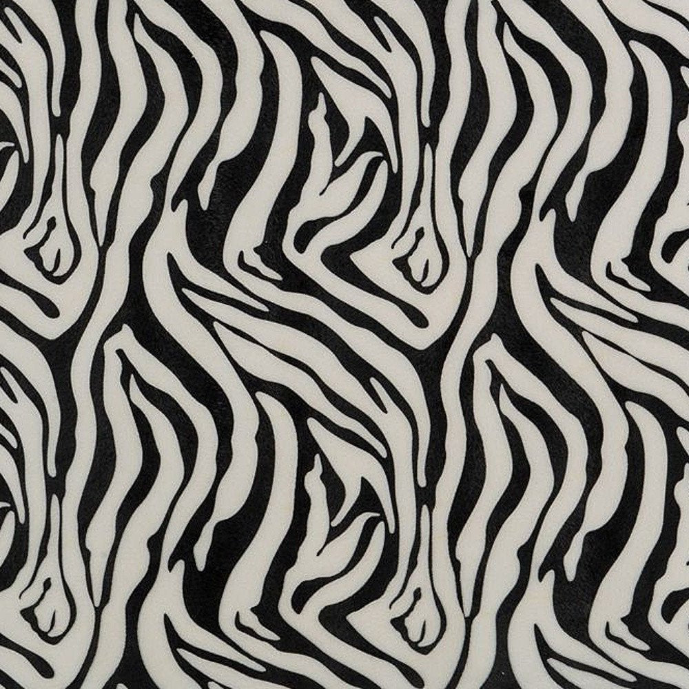 20" Black And White Zebra Iron And Resin Square Hanging Wall Tile