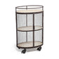 Cylindrical Matte Black Metal Bar Cart