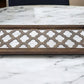 35" Silver Wood Indoor Outdoor Tray With Handles