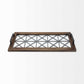 28" Brown Wood Indoor Outdoor Tray With Handles