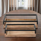 Set of Two Brown Wood Indoor Outdoor Tray With Handles