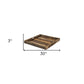 30" Brown Square Reclaimed Wood Serving Tray With Handles