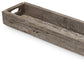 36" Brown Wood Cracker Tray With Handles