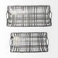 Set of Two Gray Metal Indoor Outdoor Serving Tray With Handles