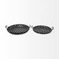 Set of Two Black Round Metal Indoor Outdoor Tray With Handles
