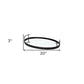 20" Black Metal And Mirrored Glass Oval Vanity Tray With Handles