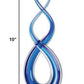 11" Clear and Blue Murano Glass Modern Abstract Tabletop Sculpture