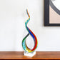 19" Rainbow Murano Glass Modern Abstract Tabletop Sculpture