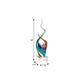 14" Clear Red Blue Yellow Murano Glass Modern Abstract Tabletop Sculpture