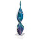 18" Blue and Green Murano Glass Modern Abstract Tabletop Sculpture