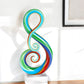 12" Clear and Rainbow Murano Glass Modern Abstract Tabletop Sculpture