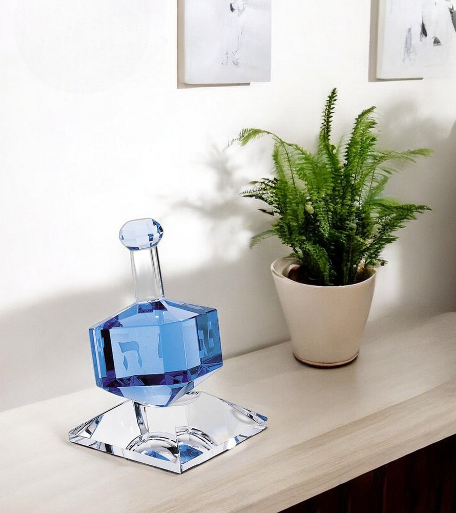 4" Blue Crystal Statue Tabletop Sculpture