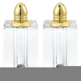 Set of Two Clear And Gold Crystal Pepper Shakers