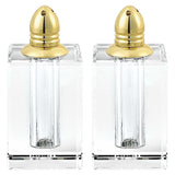 Set of Two Clear And Gold Crystal Pepper Shakers