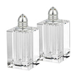 Set of Two Clear And Silver Crystal Pepper Shakers