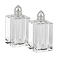 Set of Two Clear And Silver Crystal Pepper Shakers