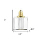 Set of Two Clear And Gold Crystal Pepper Shakers