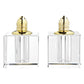 Set of Two Clear And Gold Crystal Pepper Shakers