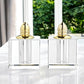 Set of Two Clear And Gold Crystal Pepper Shakers