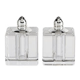 Set of Two Clear And Silver Crystal Pepper Shakers