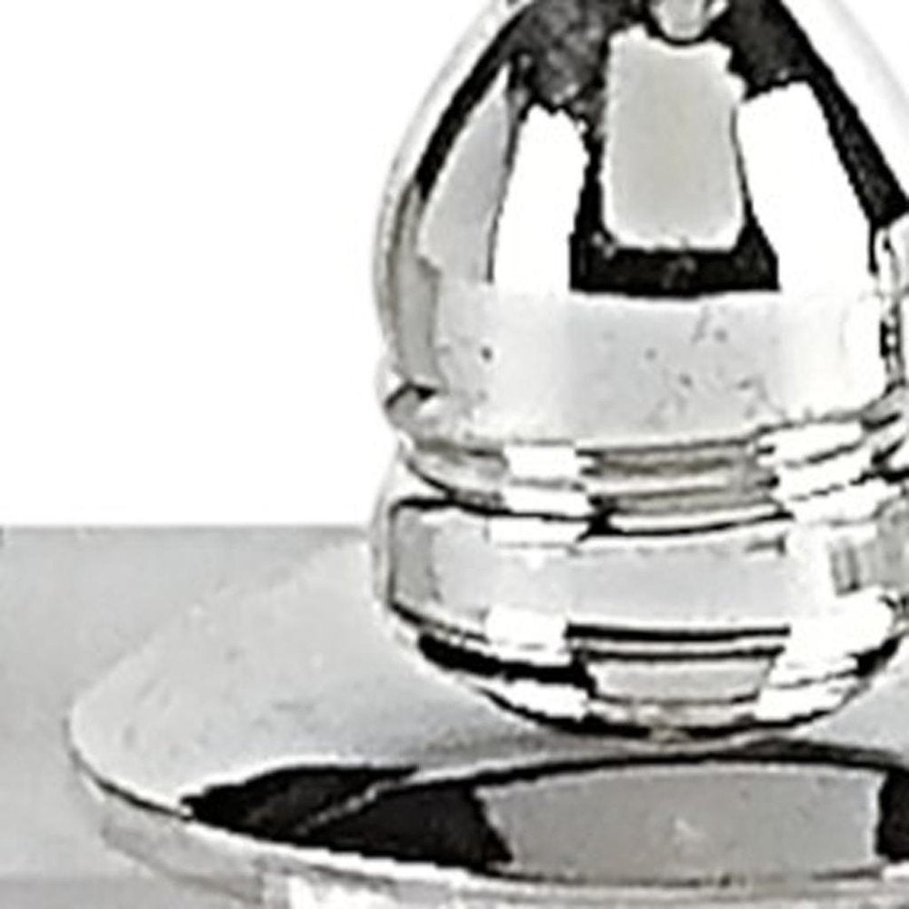 Set of Two Clear And Silver Crystal Pepper Shakers