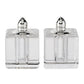 Set of Two Clear And Silver Crystal Pepper Shakers