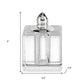 Set of Two Clear And Silver Crystal Pepper Shakers