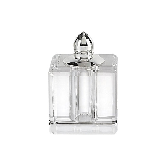 Set of Two Clear And Silver Crystal Pepper Shakers