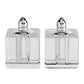 Set of Two Clear And Silver Crystal Pepper Shakers