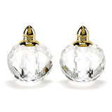 Set of Two Clear And Gold Crystal Geometric Pepper Shakers
