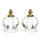Set of Two Clear And Gold Crystal Geometric Pepper Shakers