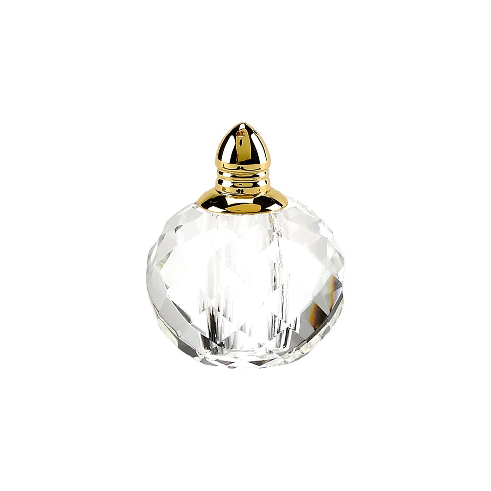 Set of Two Clear And Gold Crystal Geometric Pepper Shakers
