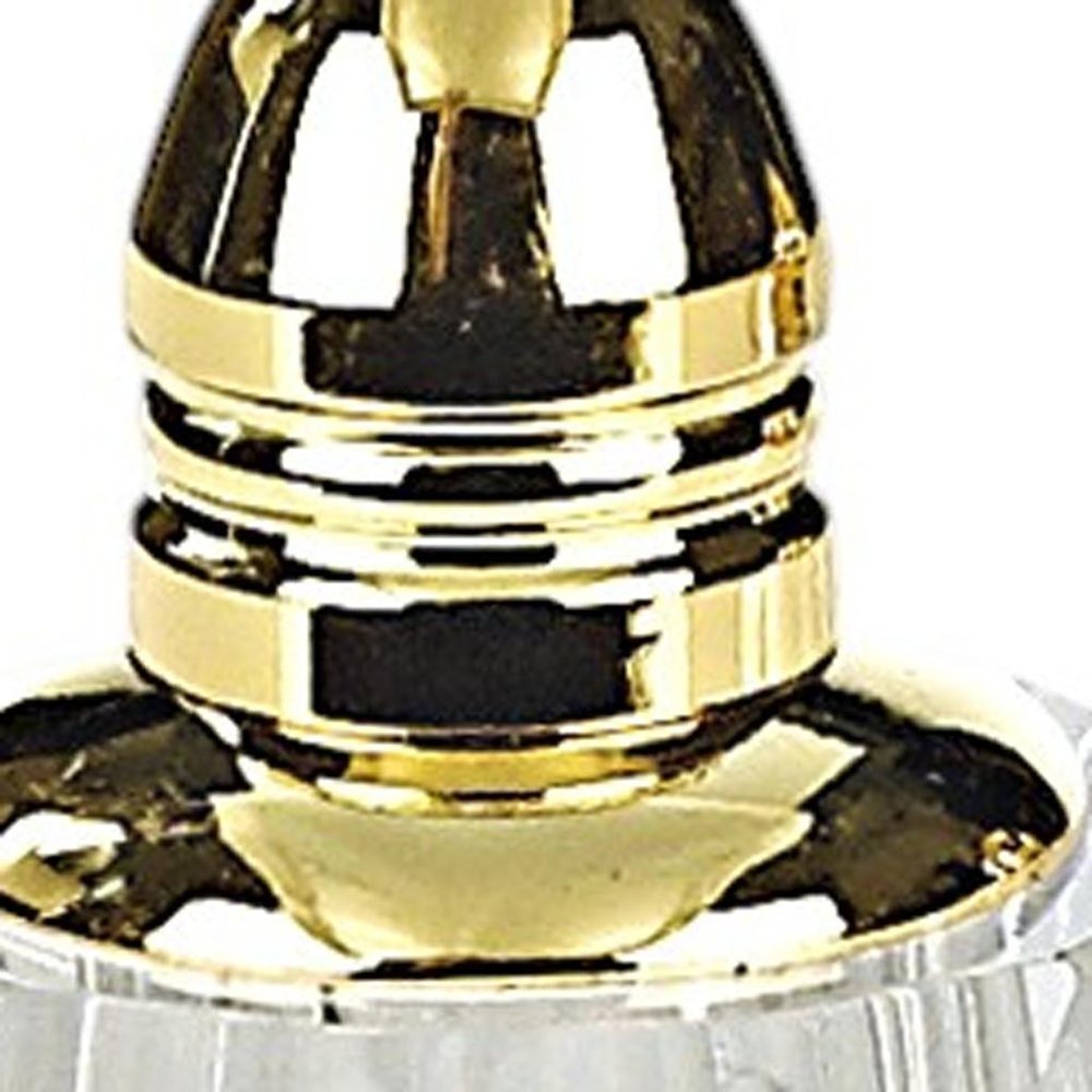 Set of Two Clear And Gold Crystal Geometric Pepper Shakers