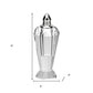 Set of Two Clear And Silver Crystal Geometric Pepper Shakers
