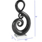 12" Black and White Murano Glass Modern Abstract Tabletop Sculpture