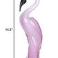 15" Pink Murano Glass Flamingo Figurine Tabletop Sculpture