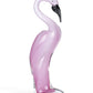 15" Pink Murano Glass Flamingo Figurine Tabletop Sculpture