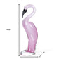 15" Pink Murano Glass Flamingo Figurine Tabletop Sculpture