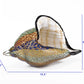 10" Gold Blue Green White Murano Glass Conch Shell Tabletop Sculpture