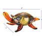 4" Clear Brown and Green Murano Glass Turtle Figurine Tabletop Sculpture
