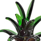9" Amber And Green Mouth Blown Art Glass Pineapple Sculpture