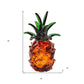 9" Amber And Green Mouth Blown Art Glass Pineapple Sculpture