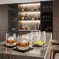 Set of Four Clear Crystal Glass Convex Curve Shape Stemless Decanter